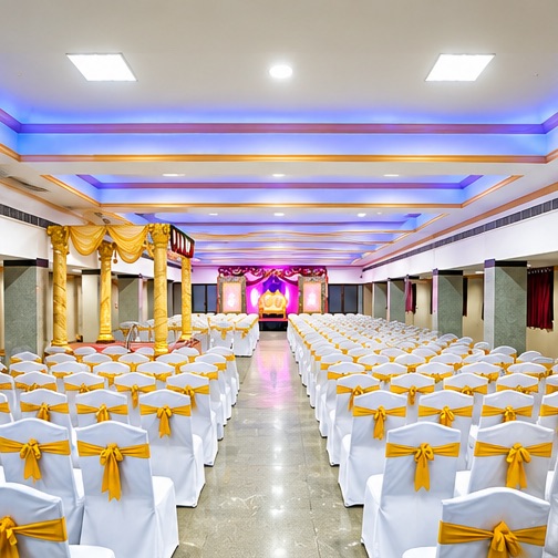 Centre aisle of the main hall leading to the stage